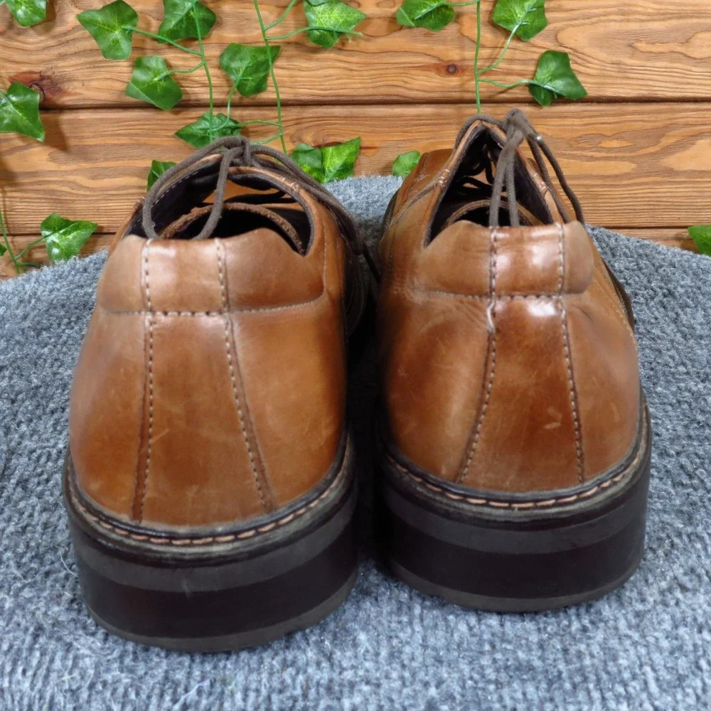 Bass Bicycle Toe Men Mens Oxford Shoe Size 9.5 Office Work Dress Brown Leather